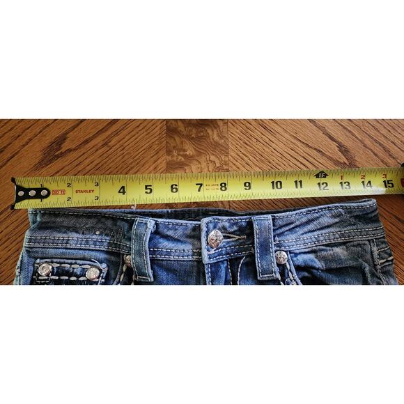 Miss Me JE5864BR rhinestones studs embroidered distressed Boot Capri size 26 EU - Picture 4 of 11